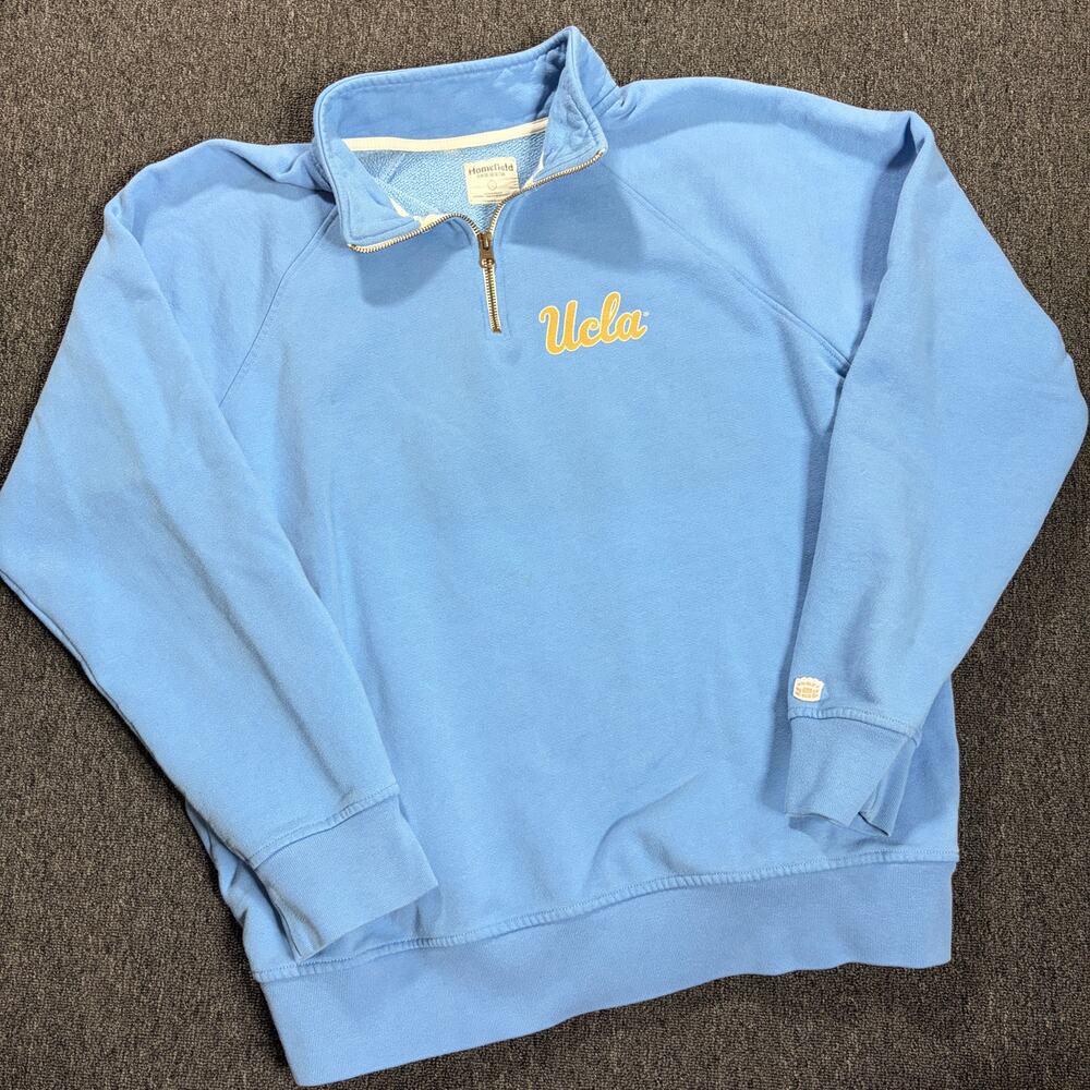 Vintage Y2K UCLA Bruins Funnel 1/4 Zip Light Blue Longsleeve Women's XL
